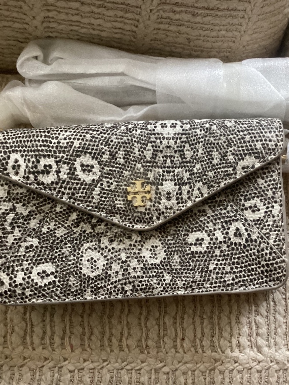 NWT Tory Burch LIZARD ENVELOPE Crossbody Bag